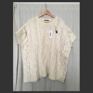 NEW Oversized cable sweater poncho NWOT